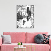 Antieke potvis die uit het water springt, zeediere canvas afdruk (Insitu (Woonkamer))