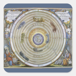 Antieke Ptolemeïsche Planisfeer door Andreas Cella Vierkante Sticker