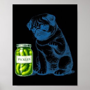 Antieke Pug Hond Clickeel Pot Poster