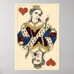 Antieke Queen Of Hearts uit het Victoriaanse tijdp Poster