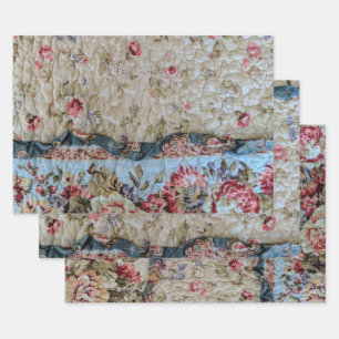 Antieke quilt inpakpapier vel