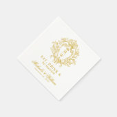 Antieke Regency Monogram Wapen Huwelijk Aangepaste Servet (Hoek)