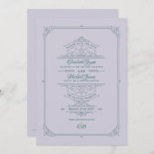 Antieke Regency Versierde Trouw Save The Dates Kaart (Voorkant / Achterkant)