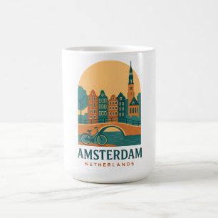 Antieke Reis Amsterdam Nederland Koffiemok 
