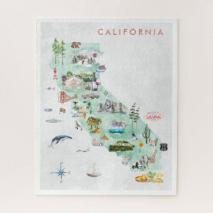 Antieke Reisansichtkaart   Californische Verzamela Legpuzzel