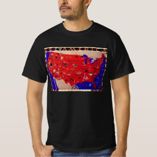 Antieke reisbrochurekaart van de Verenigde Staten T-shirt