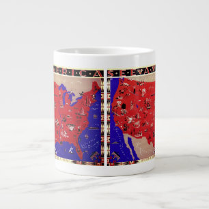 Antieke reisgidskaart van de Verenigde Staten van  Extra Grote Mok