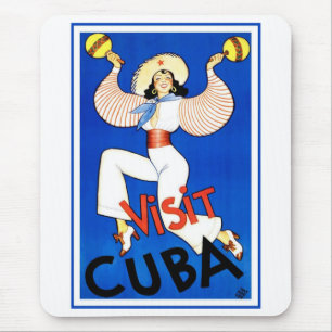 Antieke Reisposter, Bezoek Havana Cuba, Maracas Muismat