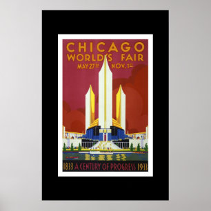 Antieke Reisposter Chicago World's Fair Poster