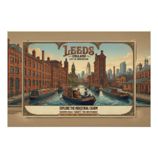 Antieke reisposter Leeds Engeland Perfect Poster