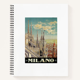 Antieke reisposter milano milaan notitieboek