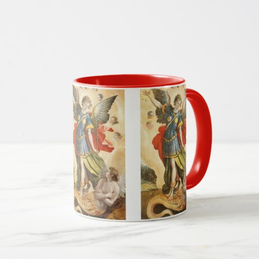 Antieke Religie, Sint-Michaël verslaat Lucifer Mok (Voorkant rechts)