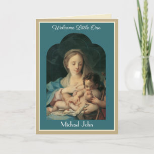 Antieke religieuze baby Maagd Maria kaart