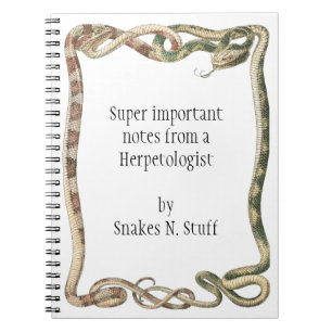 Antieke reptielen, verstrengelde slangen of adders notitieboek