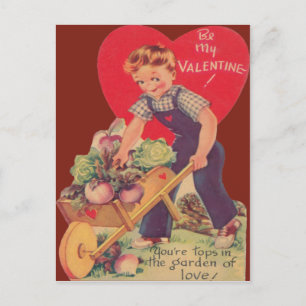 Antieke Retro Tuinieren Valentijnkaart Feestdagenkaart
