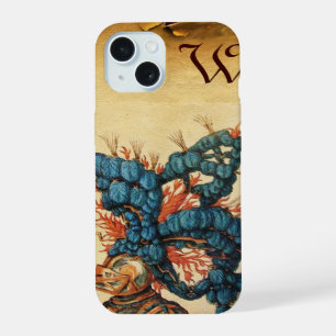 ANTIEKE RIDDERHELM MET RODE BLAUWE VEREN iPhone 15 HOESJE
