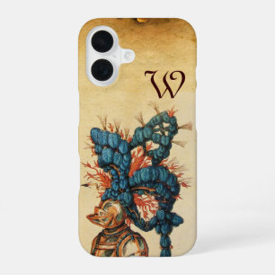 ANTIEKE RIDDERHELM MET RODE BLAUWE VEREN iPhone 16 HOESJE