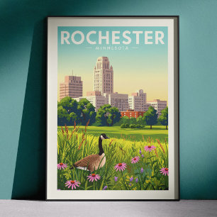 Antieke Rochester Minnesota Poster