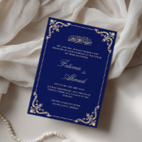 Antieke Rococo Bloei Koningsblauwe Nikah-ceremonie