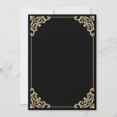 Antieke Rococo Stijlvolle Script Zwarte Nikah Cere Kaart (Achterkant)