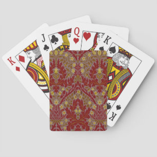Antieke Rode Goud William Morris Herfstbloemen Pokerkaarten