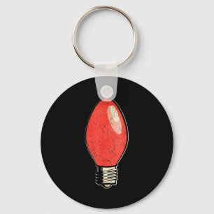 Antieke rode kerstboom lichtlamp sleutelhanger