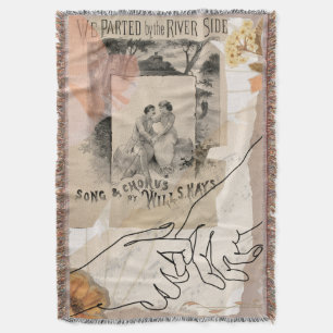 Antieke Romantische Bloemige Ephemera Collage Rivi Deken