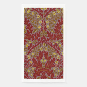 Antieke Rood Goud William Morris Herfst Bloemen Servet