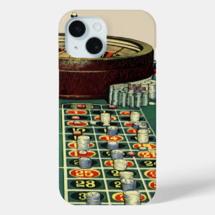 Antieke roulettetafel casino spel, gokchips