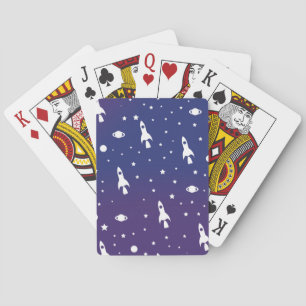 antieke ruimte raketten patroon pokerkaarten