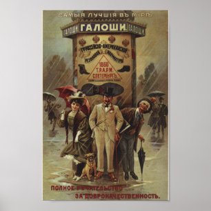 Antieke Russische advertentie Poster