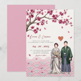 Antieke Sakura Kersenbloesem Aziatische Roze Bruil Kaart