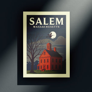 Antieke Salem Massachusetts Briefkaart