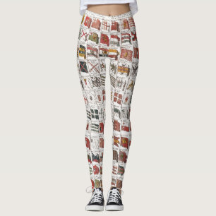 Antieke Scheepvaartvlaggen van de Wereld Poster Leggings