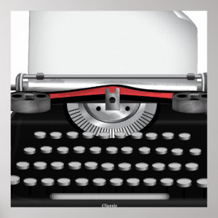 Antieke schrijfmachine poster
