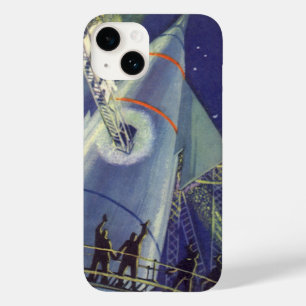 Antieke Sciencefiction Astronauten op Raketschip Case-Mate iPhone 14 Hoesje