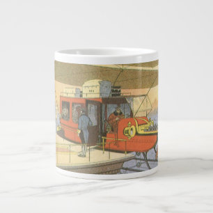 Antieke Sciencefiction Vliegtuig Helikopter Limo Jumbo Mok