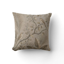 Antieke Sepia Vogels Botanische Kussenhoes
