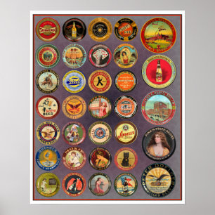 ANTIEKE SERVEERBLAD COLLECTIE UIT 1900 POSTER