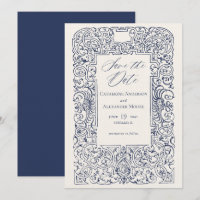 Antieke Sierlijst Elegant Blauw Bruiloft