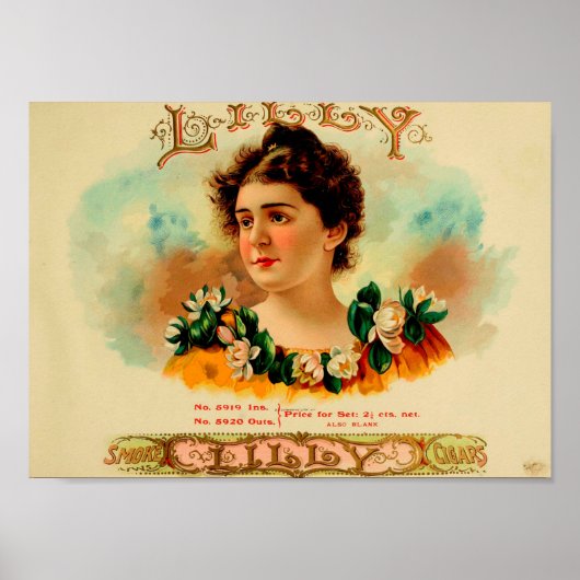 Antieke Sigarenkistje Label Poster (Voorkant)