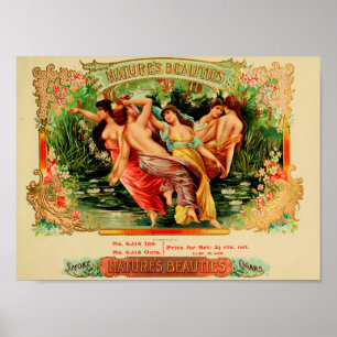 Antieke Sigarenkistje Label Poster