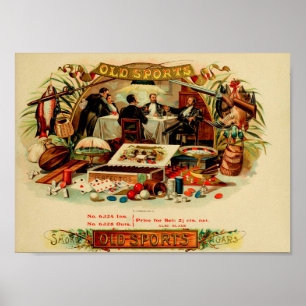 Antieke Sigarenkistje Label Poster