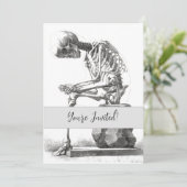 Antieke skelet anatomie: gotische Halloween medisc Kaart (Staand voorkant)