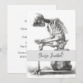 Antieke skelet anatomie: gotische Halloween medisc Kaart (Voorkant / Achterkant)