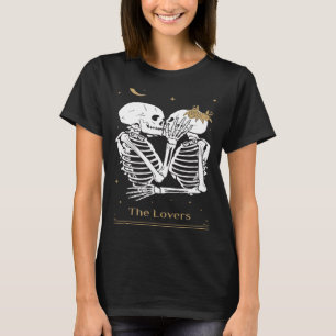 Antieke Skelet Kussende Occulte Goth Tarot Ca T-shirt