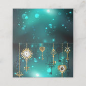 Antieke skelet sleutels op groene achtergrond klantenkaartje (Buitenkant ongevouwen)