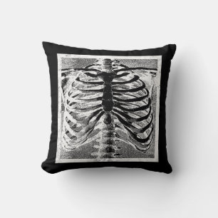 Antieke skeletbotten torso lichaam Halloween Kussen