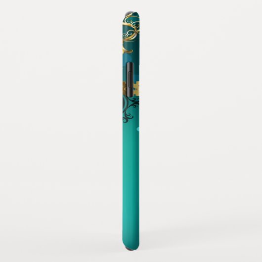 Antieke skeletsleutels op groene achtergrond Case-Mate iPhone case (Achterkant/rechts)