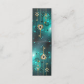 Antieke skeletsleutels op groene achtergrond klantenkaartje (Buitenkant ongevouwen)